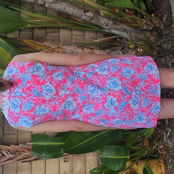 Lilly Pulitzer Ginge Shift Romper in Roxie Pink/Wave N Sea NWT Size 6 - Picture 8 of 16